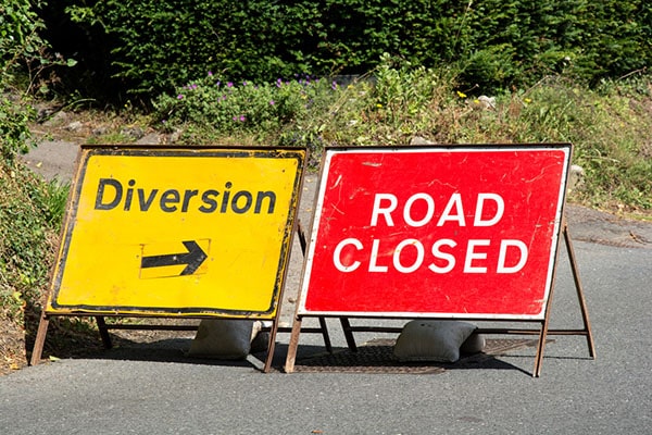 Road closed diversion