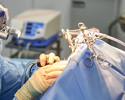 surgical procedure being performed