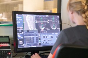 neurology scan being examined on a screen